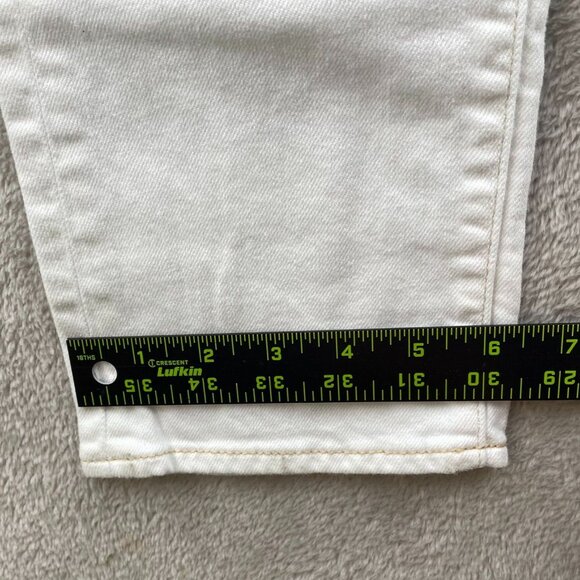 American Eagle Women's Artist Jeans Size 6 White Stretch Denim Straight Leg - Picture 6 of 15